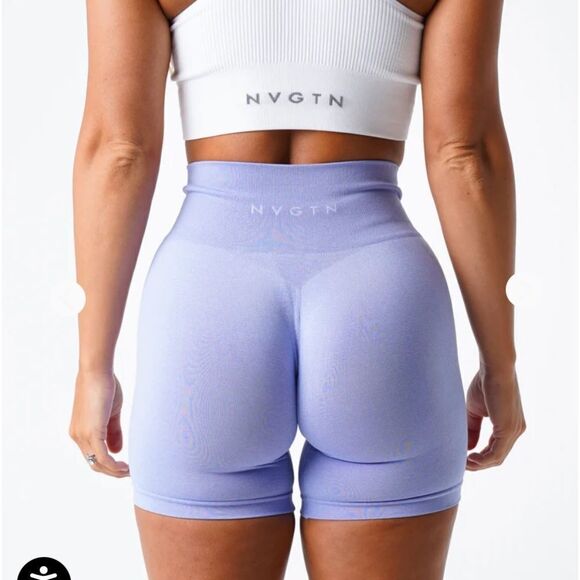 NVGTN‎ PRO SHORTS HEATHER BLUE/PURPLE S (LAVENDER COLOR) NWT IN PKG - Picture 2 of 7